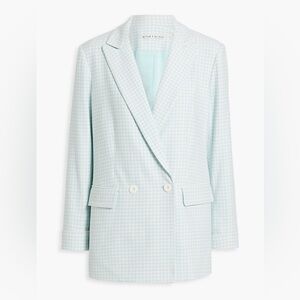 Alice + Olivia Pastel Blue Houndstooth Blazer